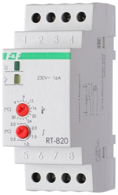   RT-820 ( +4  +30 .C;     ; 2 ;   DIN-; 50-264 AC 16 1NO/NC IP20) F&F EA07.001.001